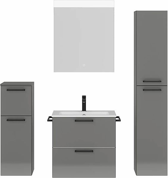 nobilia Badmöbel-Set "Tolvina" vormontiert, mit Soft-Close, 4 Stk. tlg. günstig online kaufen