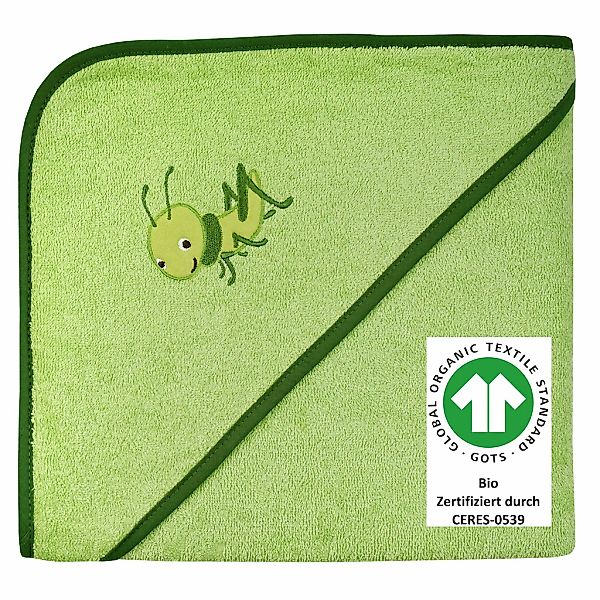 Wörner Kapuzenhandtuch "Grashüpfer 100/100" Biobaumwolle, mit Kapuze, masch günstig online kaufen