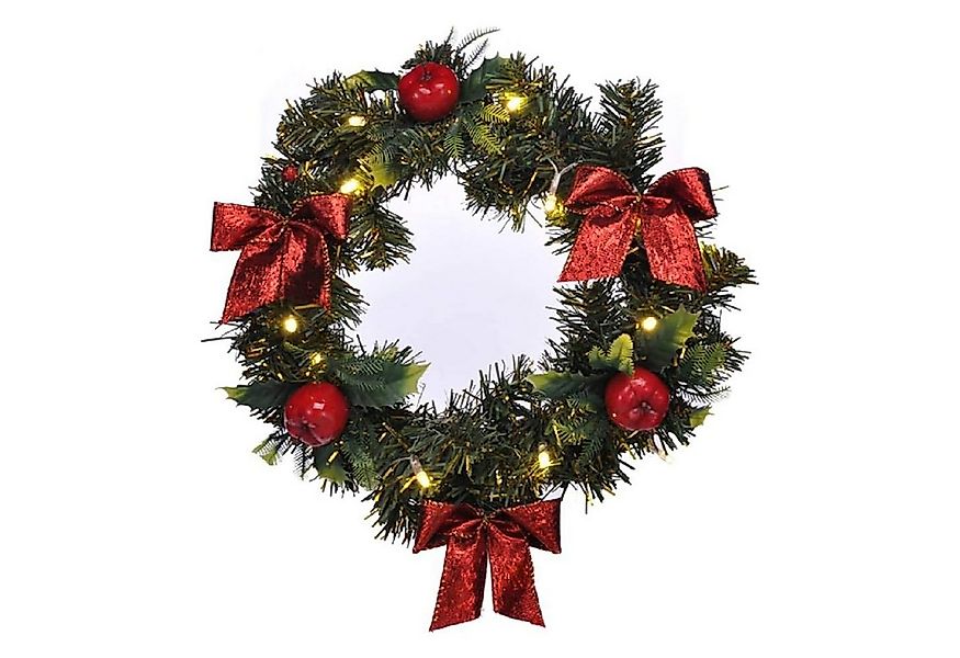 Mojawo Lichtervorhang LED Hängekranz Türkranz Tanne Schleife Ø29cm warmweiß günstig online kaufen