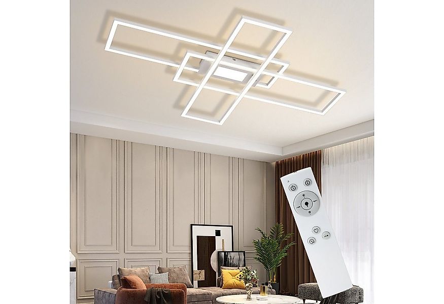 Nettlife LED Deckenleuchte Dimmbar Schwarz/Weiß Deckenlampe Modern Deckenbe günstig online kaufen