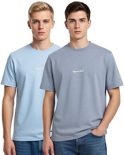 Jack & Jones T-Shirt (Spar-Set, 2er-Pack) mit dezent gesticktem Logo, aus B günstig online kaufen