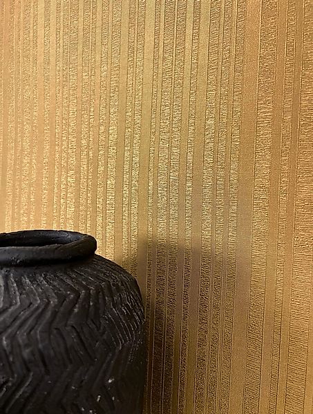 Newroom Vliestapete, Gold Tapete Glamour Streifen - Glanztapete Glamour Mod günstig online kaufen