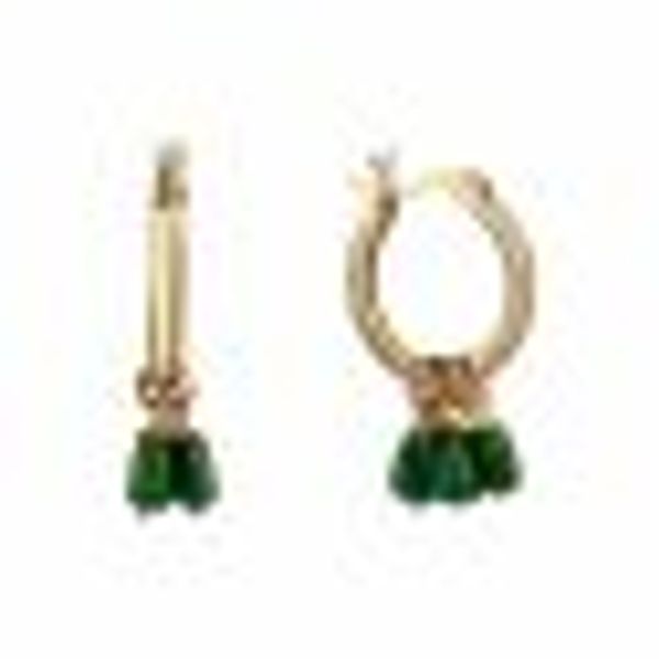 Creolen mit Einhänger 925 Sterling Silber vergoldet Malachit günstig online kaufen