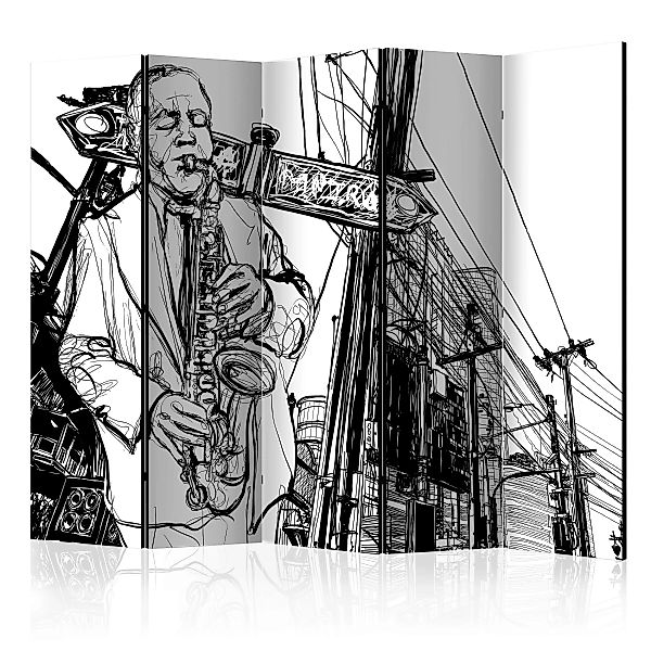 5-teiliges Paravent - Saxophone Recital On Broadway Ii [room Dividers] günstig online kaufen