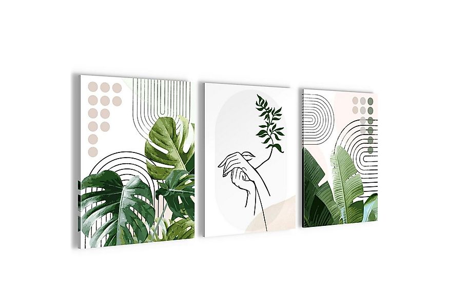 Novart XXL-Wandbild Wandbilder Wohnzimmer Modern Abstrakt Figuren Blätter günstig online kaufen