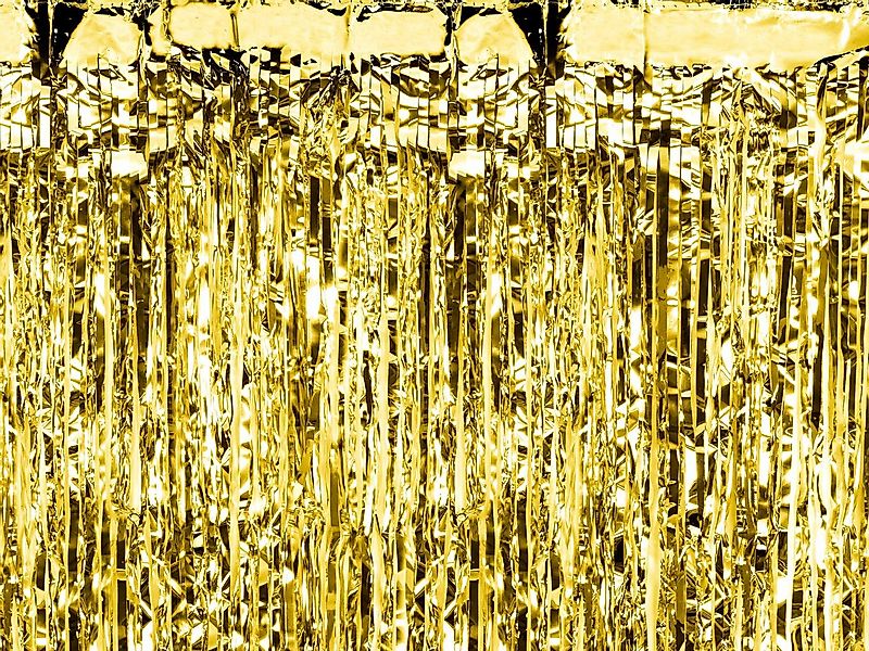 partydeco Dekorationsfolie, Lametta Vorhang 100x200cm Gold günstig online kaufen