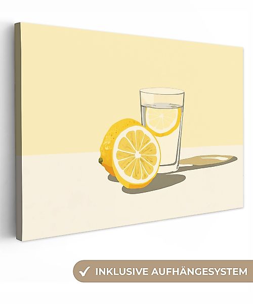 OneMillionCanvasses® Leinwandbild Glas - Zitronenscheiben - günstig online kaufen