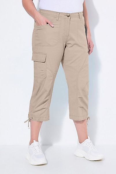 Ulla Popken Cargoshorts 7/8-Cargohose Komfortbund Saumband günstig online kaufen