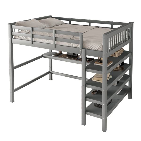 Flieks Hochbett Kiefernholzbett Kinderbett Lattenrost 140x200cm günstig online kaufen