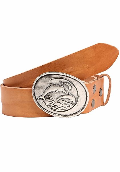Rettungsring Gürtel Ledergürtel mit austauschbarer Schließe "Delfinfamilie günstig online kaufen