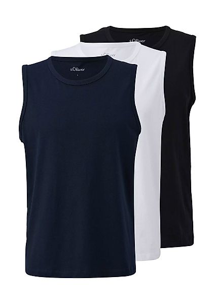 s.Oliver T-Shirt Rundhals-Ausschnitt, ärmellos, 3er Set günstig online kaufen