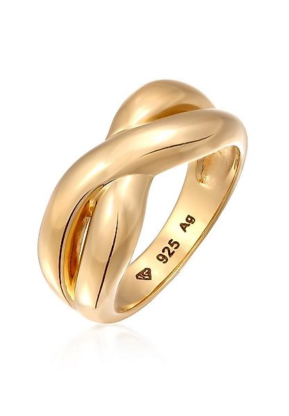Elli Premium Fingerring Überkreuzt 925 Sterling Silber vergoldet günstig online kaufen