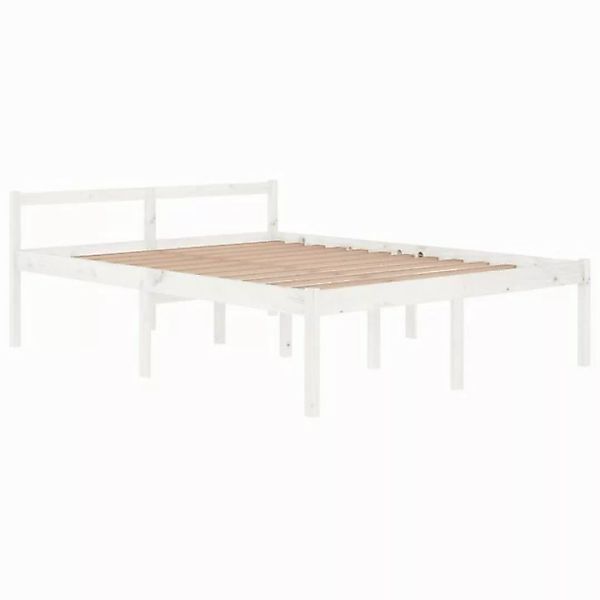 furnicato Bett Seniorenbett Weiß 150x200 cm Massivholz Kiefer (1-tlg) günstig online kaufen