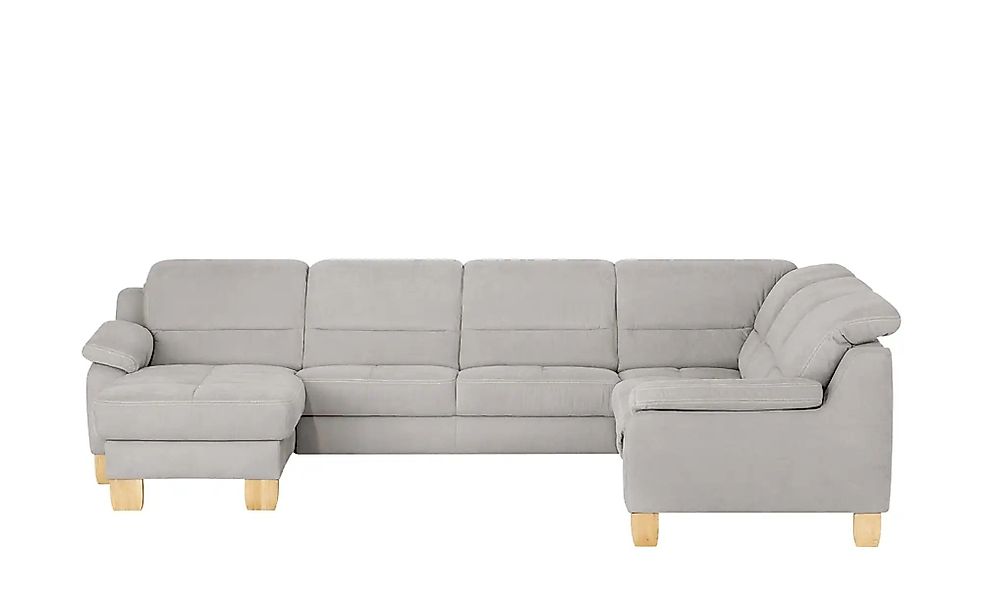 meinSofa Wohnlandschaft aus Mikrofaser Hanna ¦ grau ¦ Maße (cm): B: 322 H: günstig online kaufen