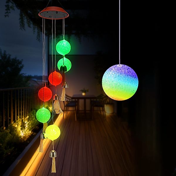 BlingBin LED Solarleuchte Solar Windspiel Garten, günstig online kaufen