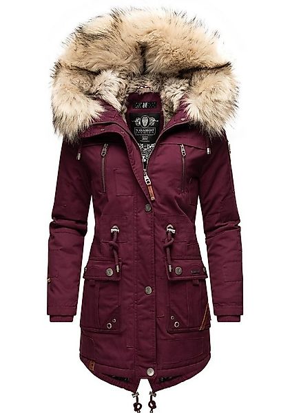 Navahoo Wintermantel Honigfee stylischer Baumwollparka mit Kunstfell-Kapuze günstig online kaufen