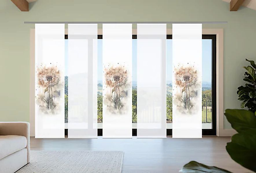 HOME in green Schiebegardine »AMARANDE« Paneelwagen 5 Stk. tlg. Bambusoptik günstig online kaufen