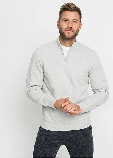 bonprix Sweatshirt "Sweatshirt mit Troyerkragen", mit Troyerkragen und Reiß günstig online kaufen