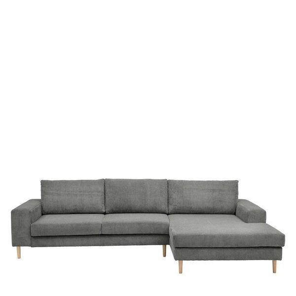 Ecksofa Anthrazit mit Armlehnen Cord günstig online kaufen
