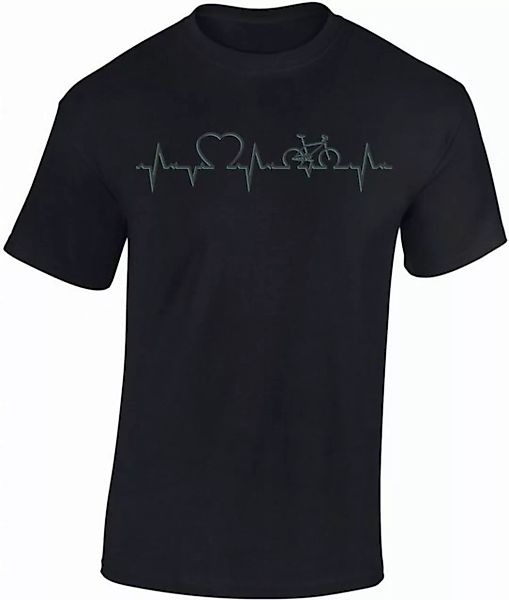 Baddery Print-Shirt Fahrrad T-Shirt : "Heartbeat Bike", hochwertiger Siebdr günstig online kaufen