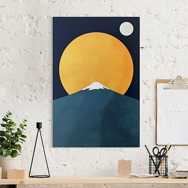 Leinwandbild Sonne, Mond und Berge günstig online kaufen