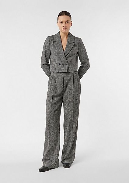 comma Chinos Hose Bundfaltenhose mit Herringbone-Muster günstig online kaufen