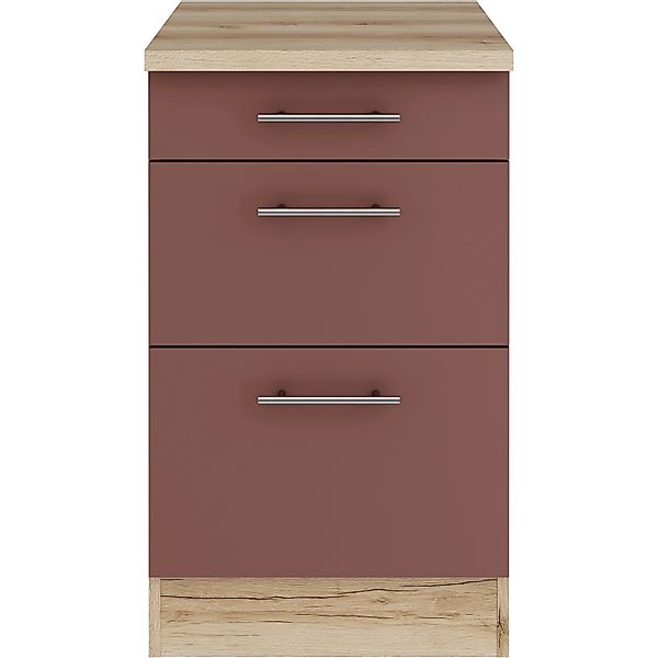 OPTIFIT Bari407 Küchen-Unterschrank 50 cm Rostrot günstig online kaufen