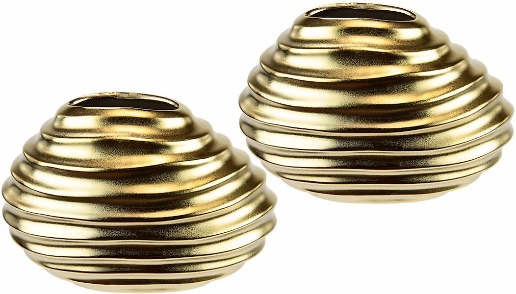 I.GE.A. Dekovase "Keramik-Vase", 2er Set Kleine Vase Weiß Modern Keramik Ti günstig online kaufen