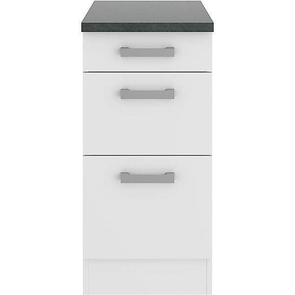 OPTIFIT Oslo214 Küchen-Unterschrank 40 cm Feinstruktur Weiß günstig online kaufen