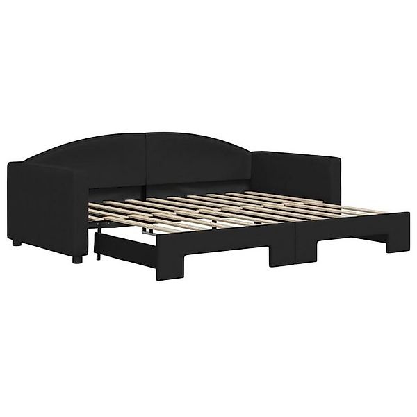 vidaXL Bett Tagesbett Ausziehbar Schwarz 90x190 cm Stoff günstig online kaufen