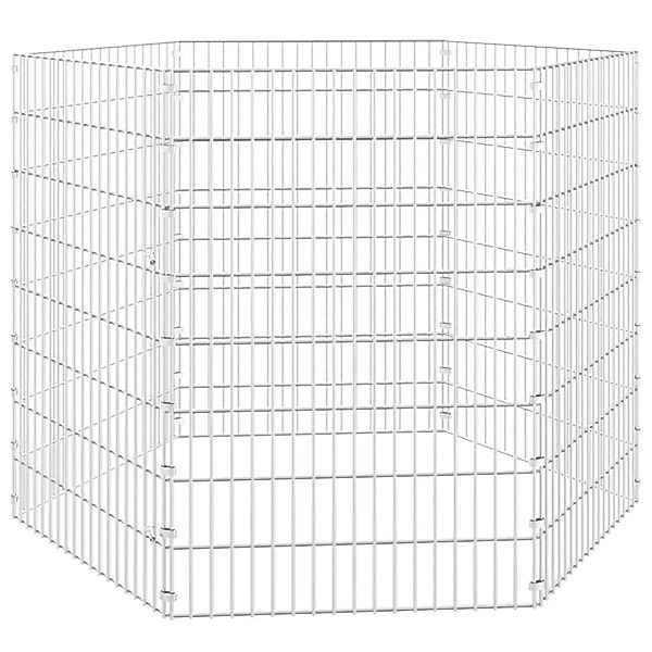 vidaXL Kaninchenkäfig 6 Paneele 54x80 cm Verzinktes Eisen vidaXL Freilaufge günstig online kaufen