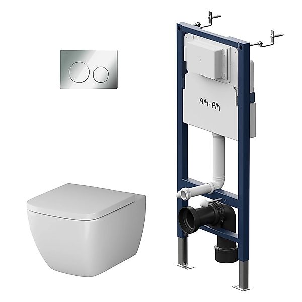 AM.PM WC Set: Wand-WC + Vorwandelement + Drückerplatte Toilette mit Spülkas günstig online kaufen