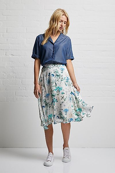 Damen Bluse Aus Lyocell (Tencel) "Tenceldenim Revers Blouse" günstig online kaufen