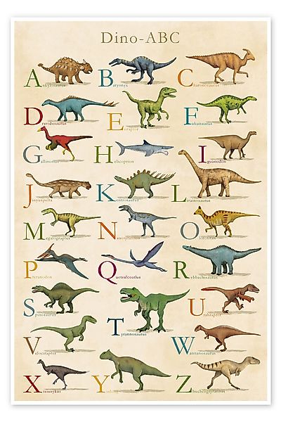 Posterlounge Poster coico, Dino ABC, Klassenzimmer günstig online kaufen