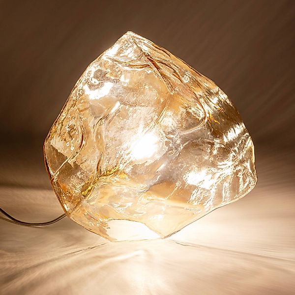 KARE Tischleuchte Aura, amber, Glas, Ø 30 cm, E27 günstig online kaufen