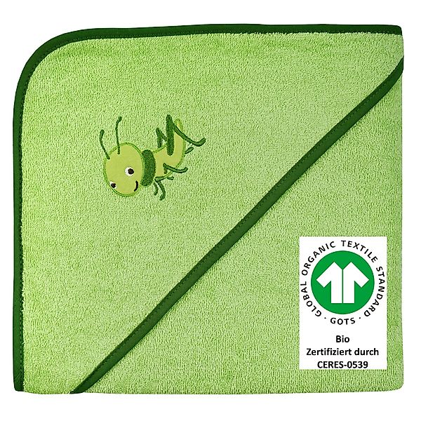 Wörner Kapuzenhandtuch »Grashüpfer 100/100«, (1 St.), GOTS, Biobaumwolle, m günstig online kaufen