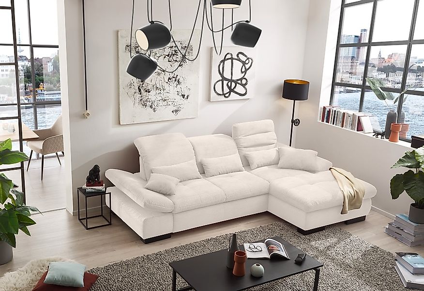 set one by Musterring Ecksofa »SO4100 V«, mit verstellbaren Kopfteilen, wah günstig online kaufen