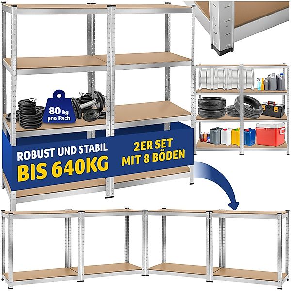 tectake Schwerlastregal, Komplett-Set, Stabil günstig online kaufen