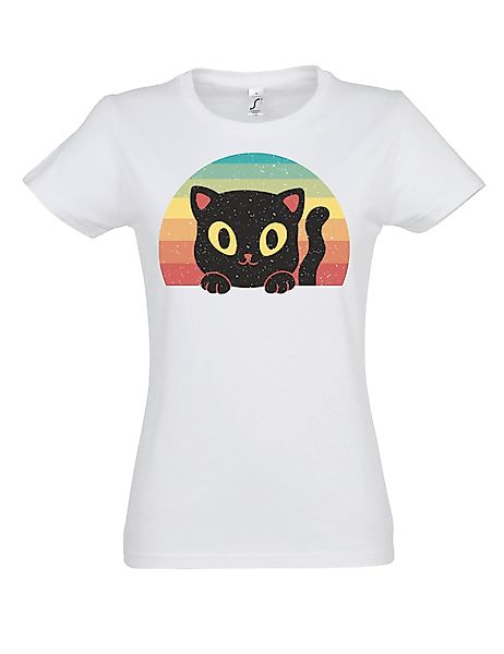 Youth Designz Print-Shirt "Retro Black Cat" günstig online kaufen