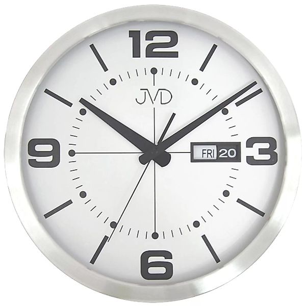 Jvd Ho255.2 Wanduhr Quarz Analog Silbern Rund Datum günstig online kaufen