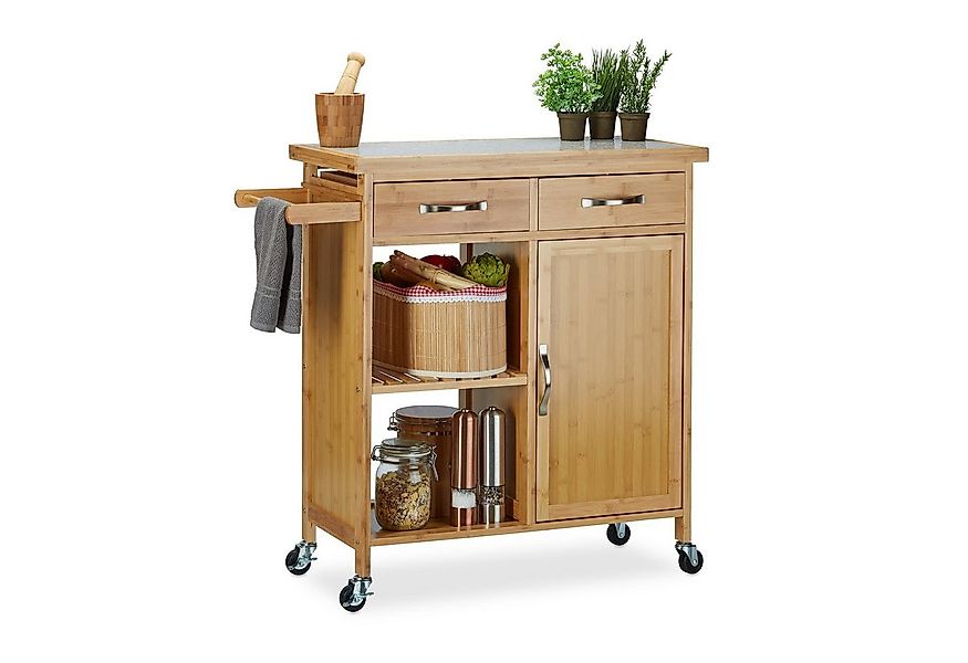 relaxdays Küchenwagen mit Marmorplatte günstig online kaufen