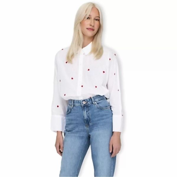 Only  Blusen New Lina Grace Shirt L/S - Bright White/Heart günstig online kaufen