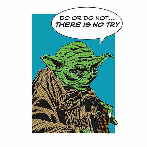 Komar Wandbild Star Wars Classic Comic Quote Yoda Star Wars B/L: ca. 30x40 günstig online kaufen