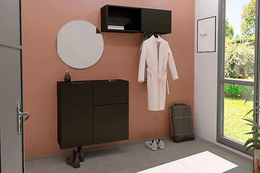 FMD Garderobe "Dark", Garderobenregal mit Kleiderstange, Breite ca. 99 cm günstig online kaufen