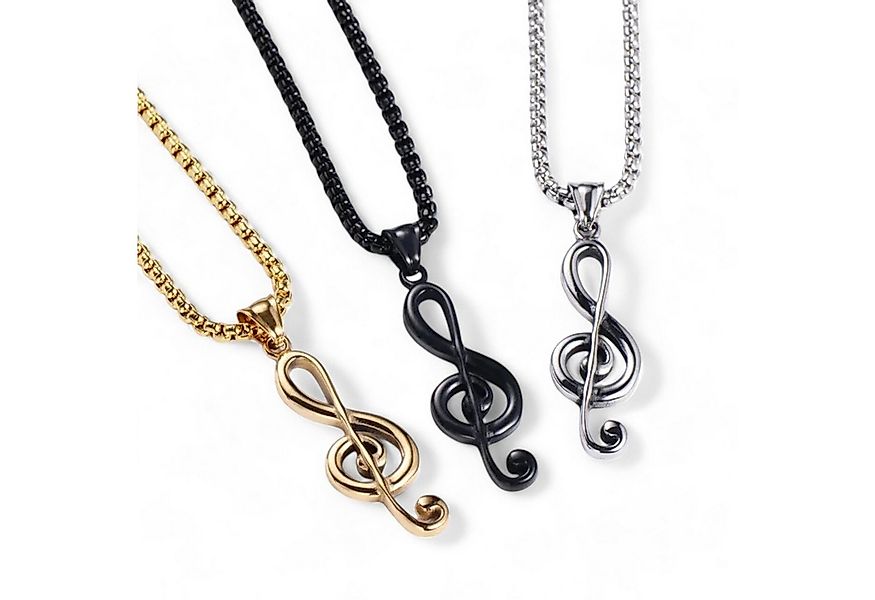 Eyecatcher Edelstahlkette Halskette mit Notenschlüssel Anhänger Musiknote M günstig online kaufen
