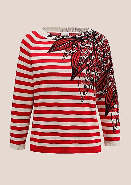 MADELEINE Longpullover "Pullover Gestreifter Pullover mit Strasssteinchen" günstig online kaufen