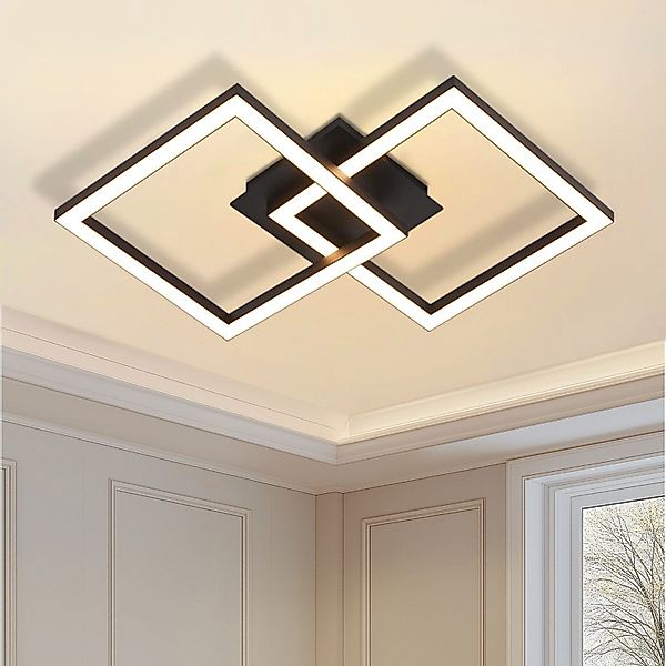 oyajia Deckenleuchte 30W Quadrat Schwarz LED günstig online kaufen