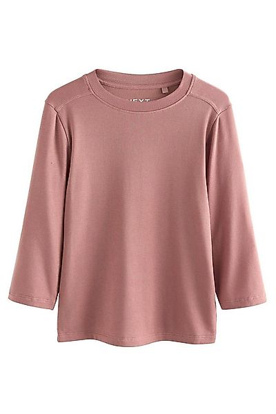 Next 3/4-Arm-Shirt Geripptes Rundhalstop mit ellbogenlangen Ärmeln (1-tlg) günstig online kaufen