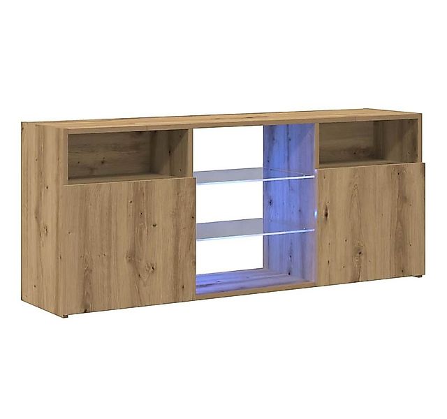 vidaXL TV-Schrank TV-Schrank mit LED-Leuchten Artisan-Eiche 120x30x50 cm (1 günstig online kaufen