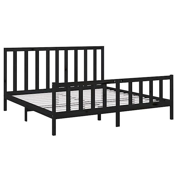 vidaXL Bettgestell Massivholzbett Schwarz Kiefer 200x200 cm Bett Bettgestel günstig online kaufen